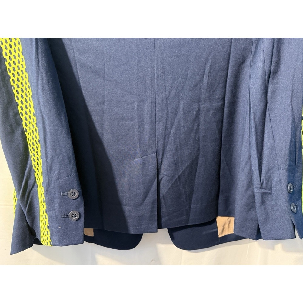 Wildfang The Empower Colorblock Tux Blazer XL Navy Neon Green NWT - Picture 12 of 13